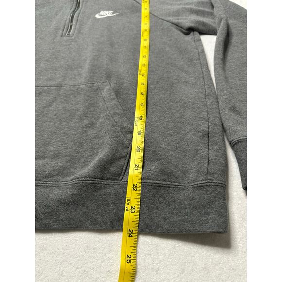 Nike Sportswear Club Fleece Hoodie Medium Gray Half Zip Pullover - Picture 5 of 7
